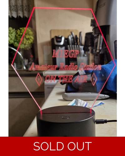 Edge lit LED Callsign display for the shack